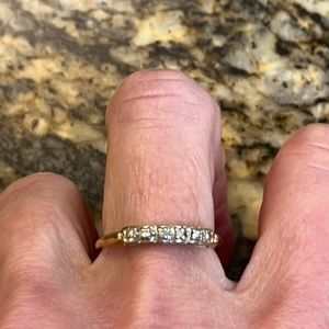 14kt Gold And Diamond Band. Antique! - image 1